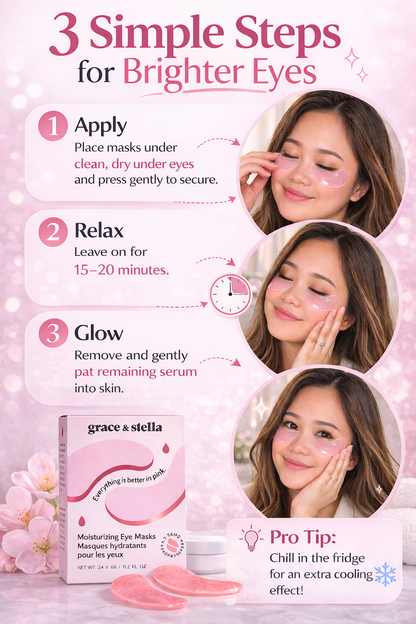 Grace & Stella Moisturizing Eye Masks – Hydrating Under Eye Patches (1 Pair)