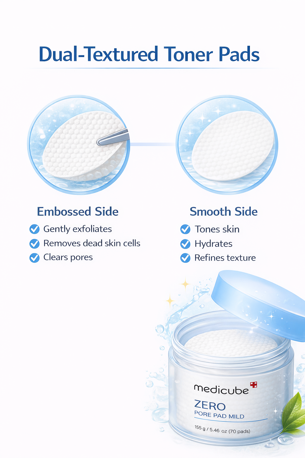 Medicube Zero Pore Mild Pad  155g / 70 Pads