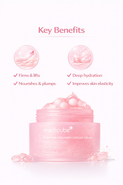 Medicube Salmon DNA PDRN Pink Collagen Capsule Cream – Firming & Hydrating Moisturizer (55g)