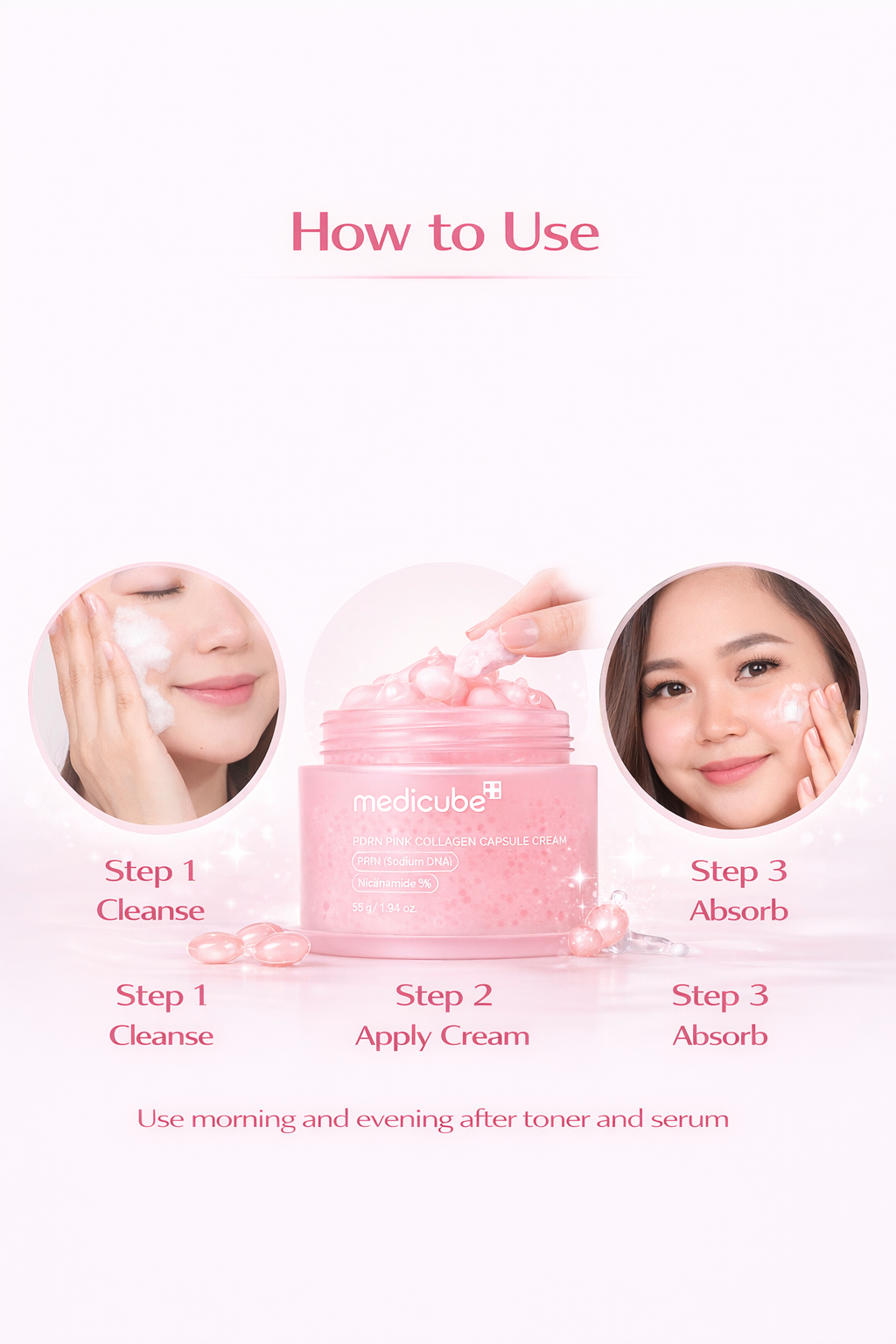 Medicube Salmon DNA PDRN Pink Collagen Capsule Cream – Firming & Hydrating Moisturizer (55g)