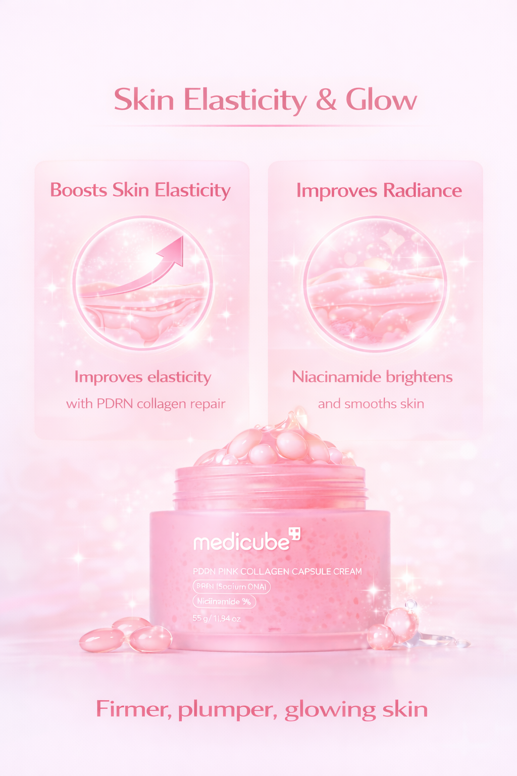 Medicube Salmon DNA PDRN Pink Collagen Capsule Cream – Firming & Hydrating Moisturizer (55g)