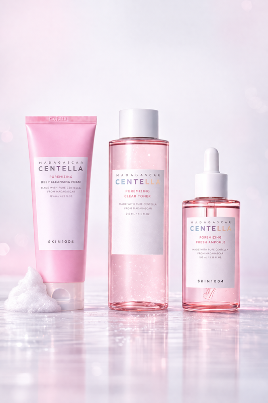 SKIN1004 Centella Poremizing 3-Step Set – Cleanser, Toner & Ampoule (Pore Care Routine)